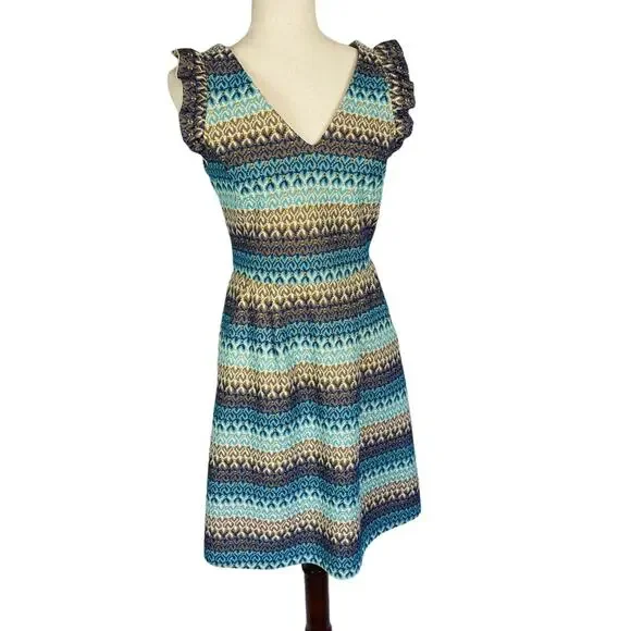 Anthropologie TABITHA Teahouse Crochet Sleeveless Striped Dress Women's Size 6 - Picture 3 of 8